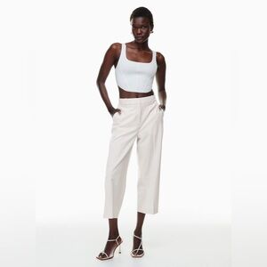 ARITZIA Babaton AGENCY LINEN Cropped Ivory Linen pants, never worn, size 00